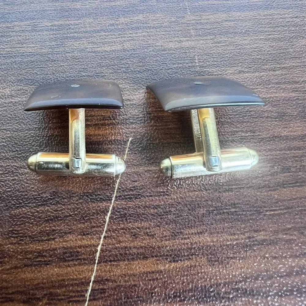 Victorian Faux Tortoise Shell & Gold‎ Cuff Links 1/20 12KT Gold Filled Cufflinks